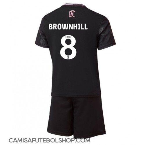 Camisa de time de futebol Burnley Josh Brownhill #8 Replicas 2º Equipamento Infantil 2024-25 Manga Curta (+ Calças curtas)